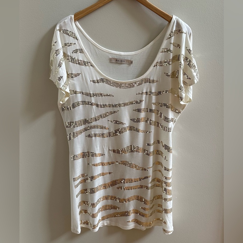 Reiss Gold Sequined Top